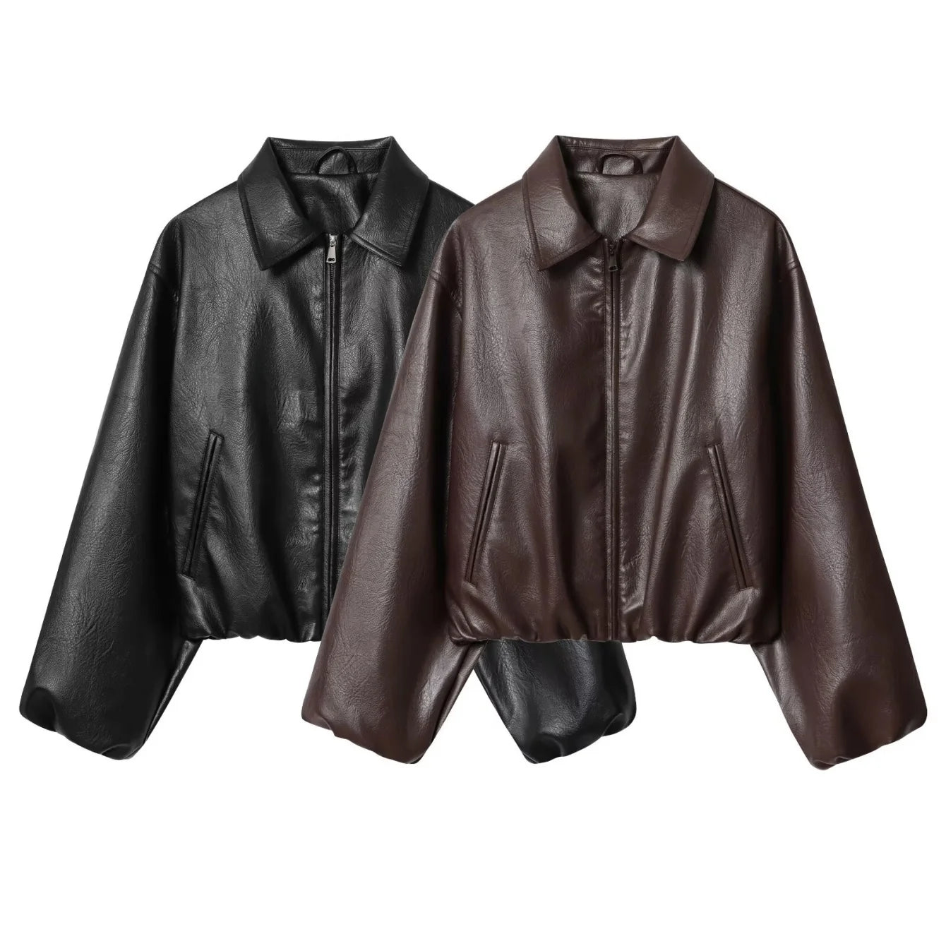 2025 Women's Faux Leather Jacket Coats - Stylish Loose Fit Autumn Jacket for Chic Street Style 1