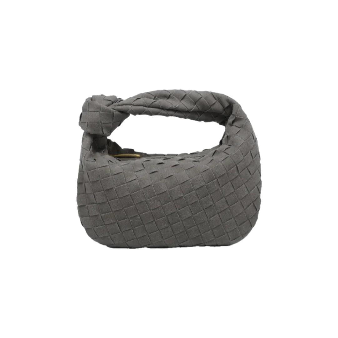 Mini borsa intrecciata in finta pelle scamosciata