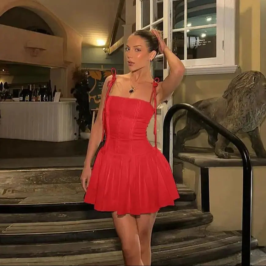 Suninheart Women's Summer White A Line Dress - Elegant Spaghetti Strap Bodycon Cocktail Dress for Parties and Holidays 4