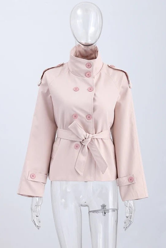 SOERA Amy Belted Trench Jacket - Jacket - SOERA-188035-1-L-97059 Pink L