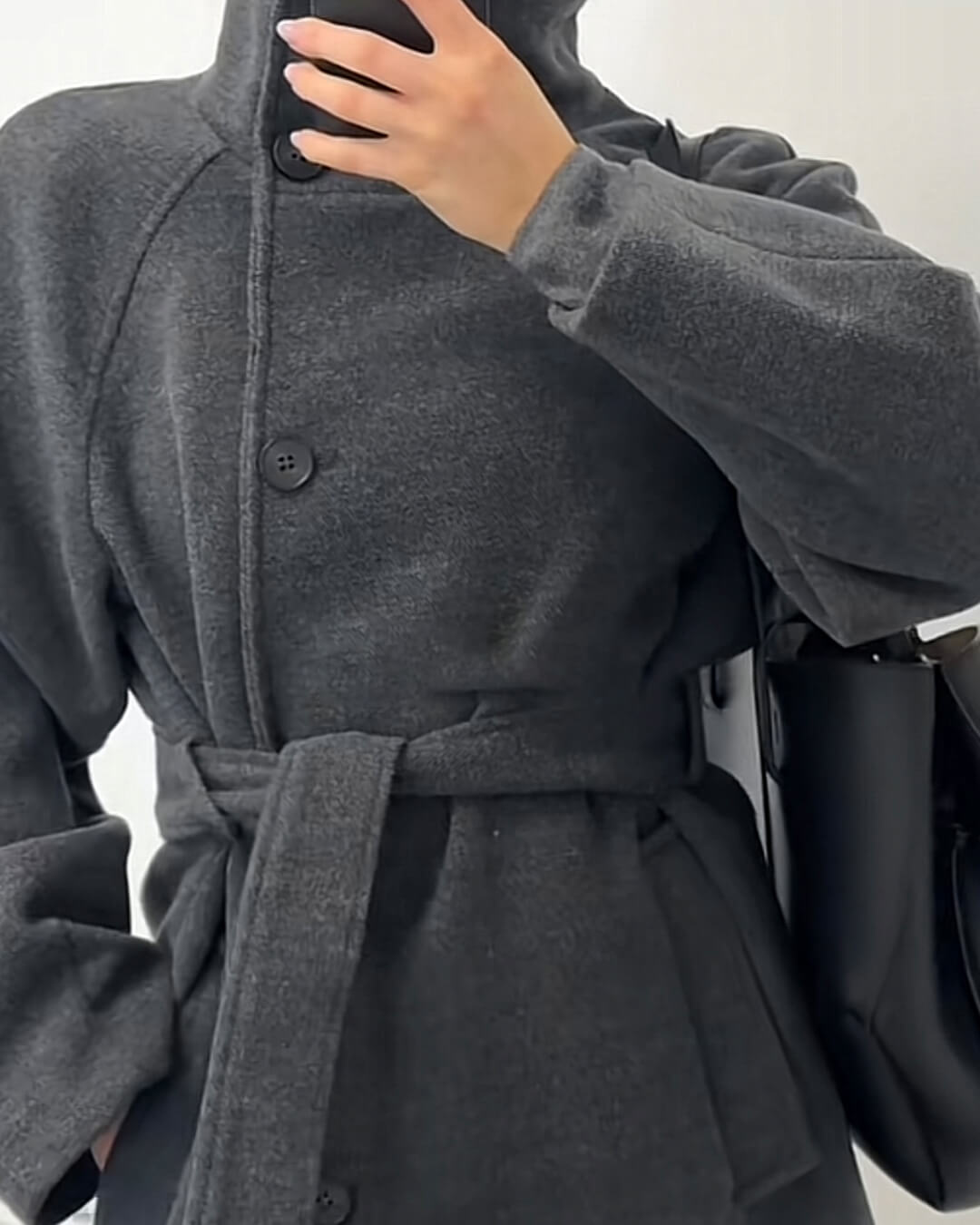 SOERA Ariana High Collar Long Belted Coat - KX1762345864131933458 Gray XS