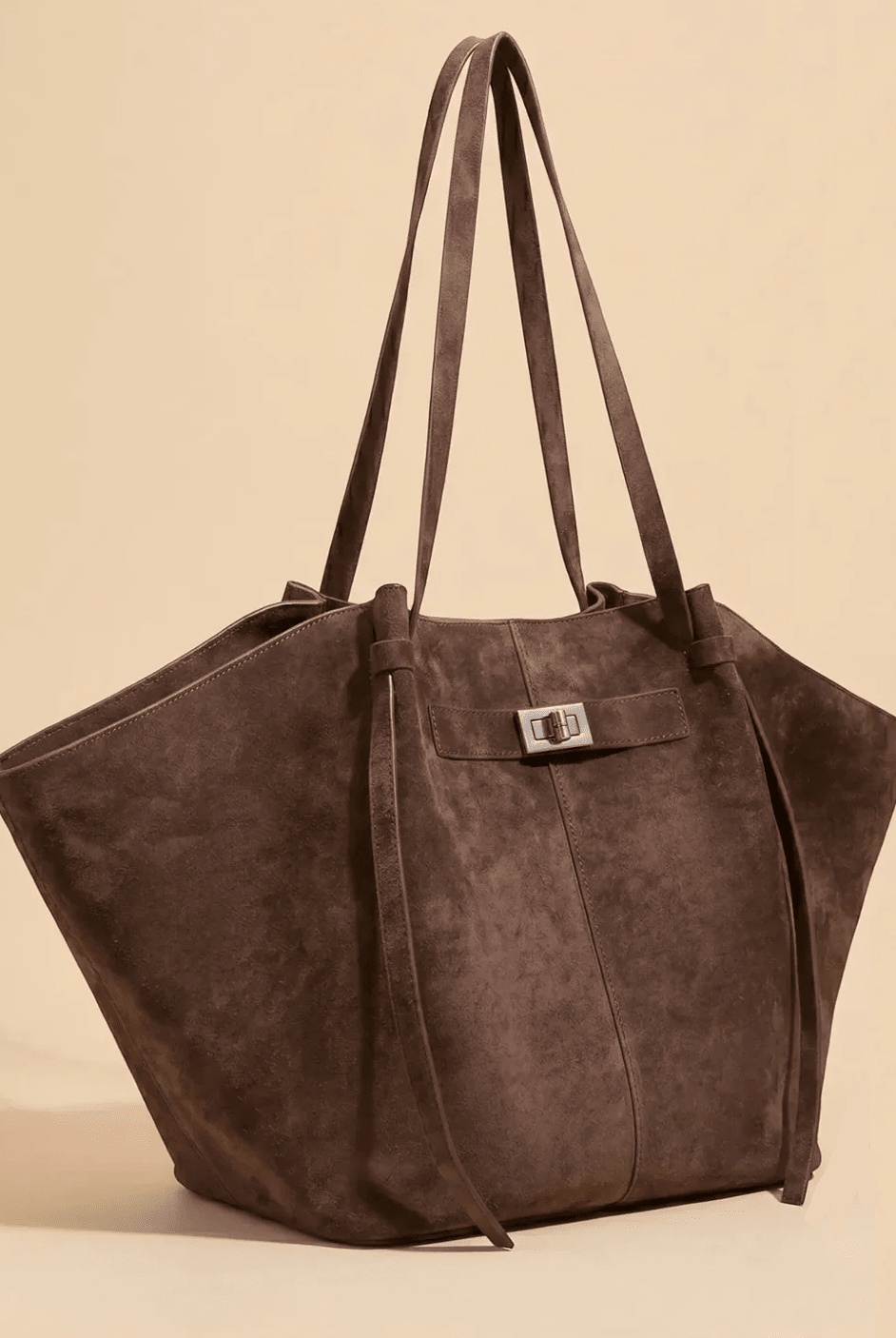 SOERA Dina Bat-Wing Suede Tote Bag - Bag - Brown