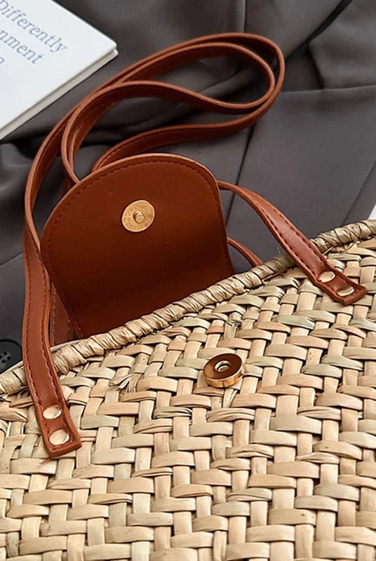 SOERA Sophia Woven Rattan Shoulder Bag - Bag - Beige