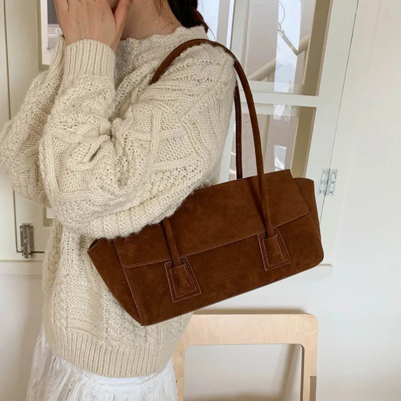 SOERA Yara Sequined Faux Suede Tote Bag - Bag - Brown