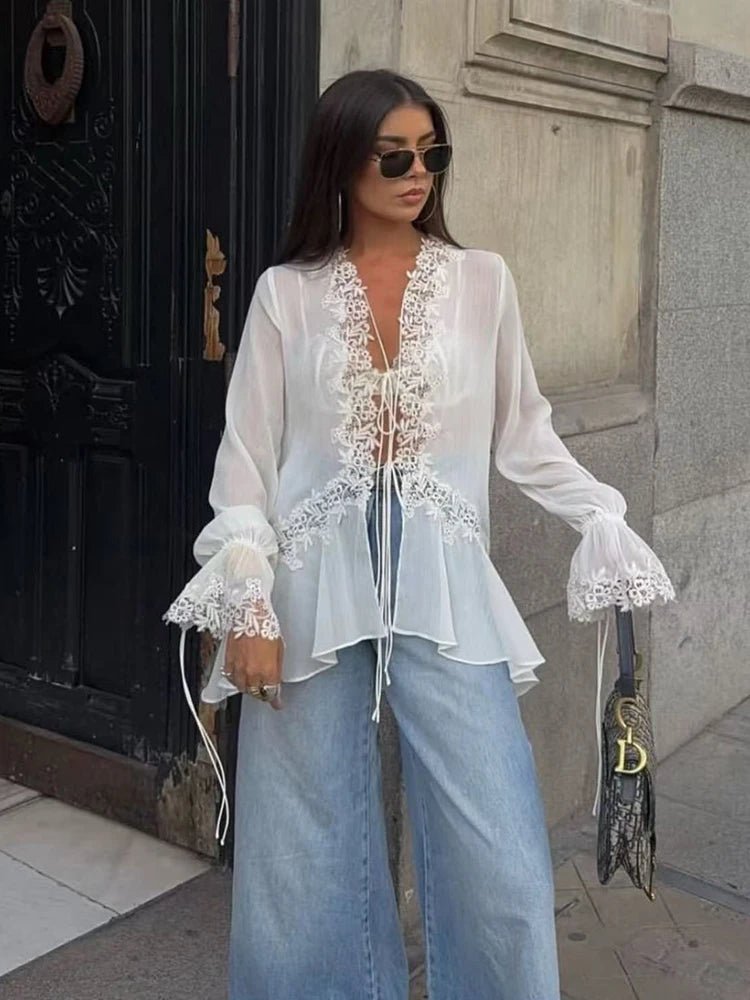 SOERA Bianca Lace Cardigan Top - Blouse - XS