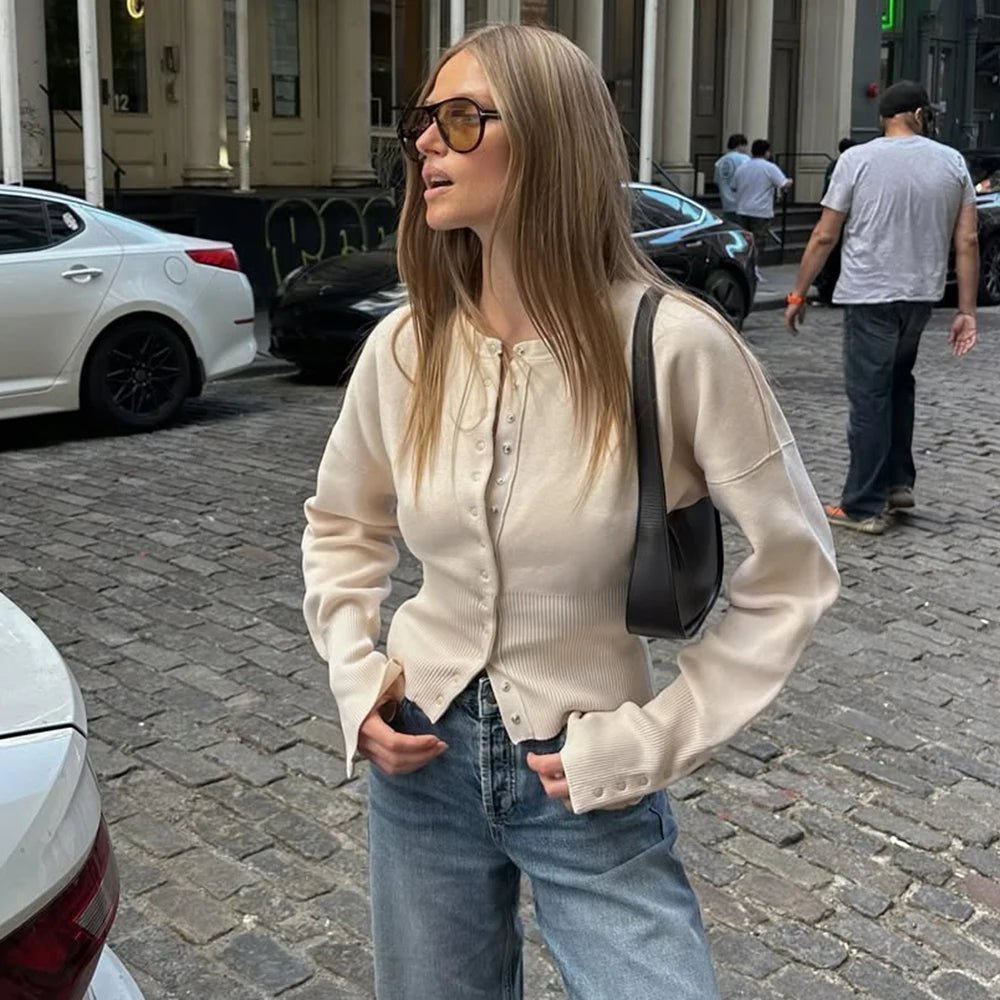 SOERA Eunice Knitted Jacket - Cardigans - Beige S