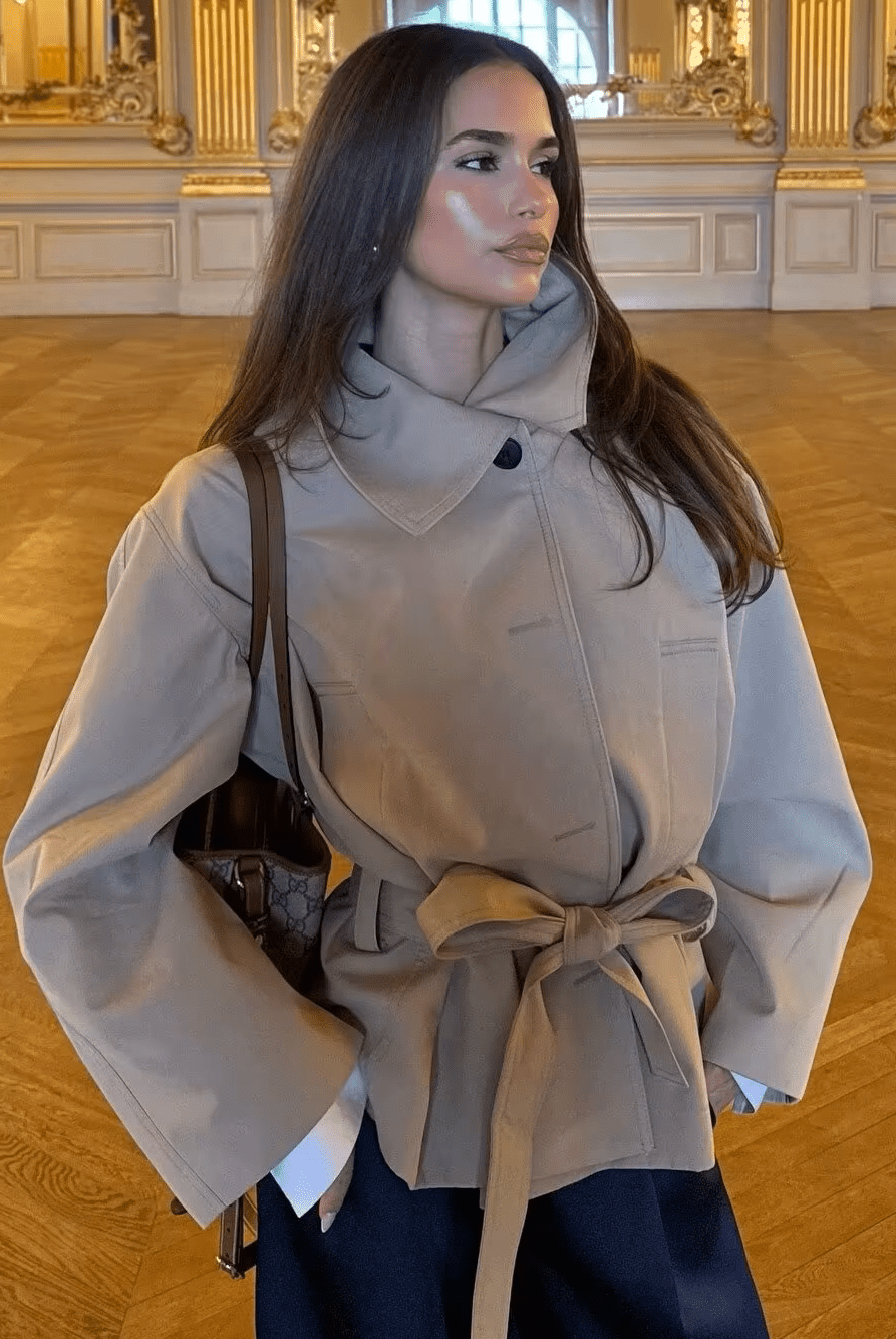 SOERA Julie Asymmetric Belted Trench Coat - Coat - SOERA-432003-KHA-M-37667 Beige M