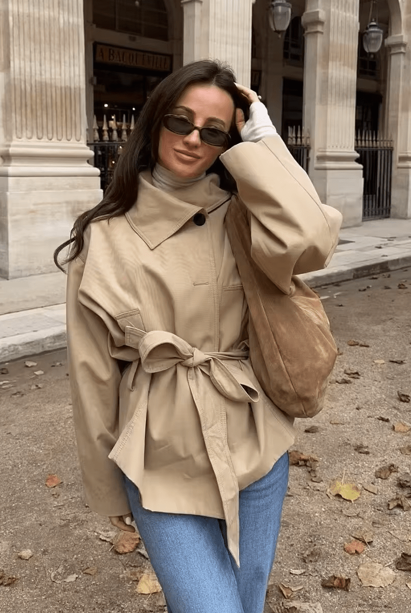SOERA Julie Asymmetric Belted Trench Coat - Coat - SOERA-432003-KHA-M-37667 Beige M