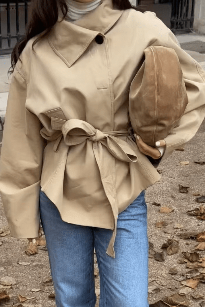 SOERA Julie Asymmetric Belted Trench Coat - Coat - SOERA-432003-KHA-S-04899 Beige S