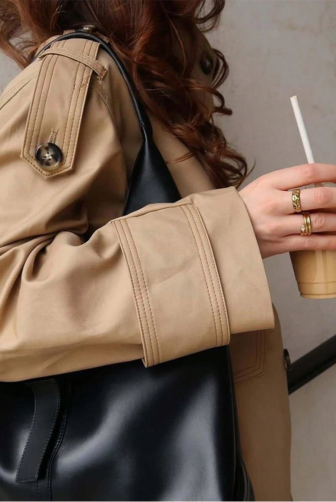 SOERA Sarah Beige Double Breasted Trench Coat - Coat - SOERA-310595-KHA-XS-46019 Beige XS