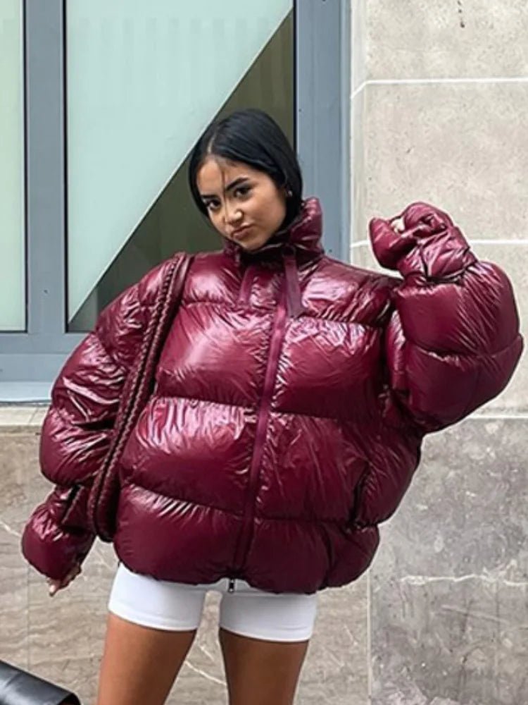 SOERA Olivia Shiny Puffer Jacket - Coats & Jackets - 3256809740158148-;nx1762946091734765841 Olive S