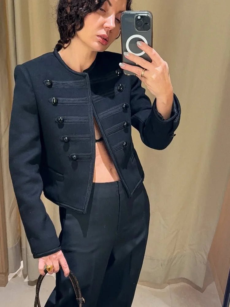 SOERA Sheila Black Napoleon Jacket - Coats & Jackets - 1005010793303711-;PC1770053333499039430 S