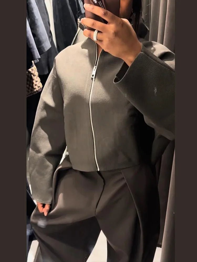 SOERA Zarina Zip Up Cropped Jacket - Coats & Jackets - 1005010572877146-;hs1773374039276460190 S