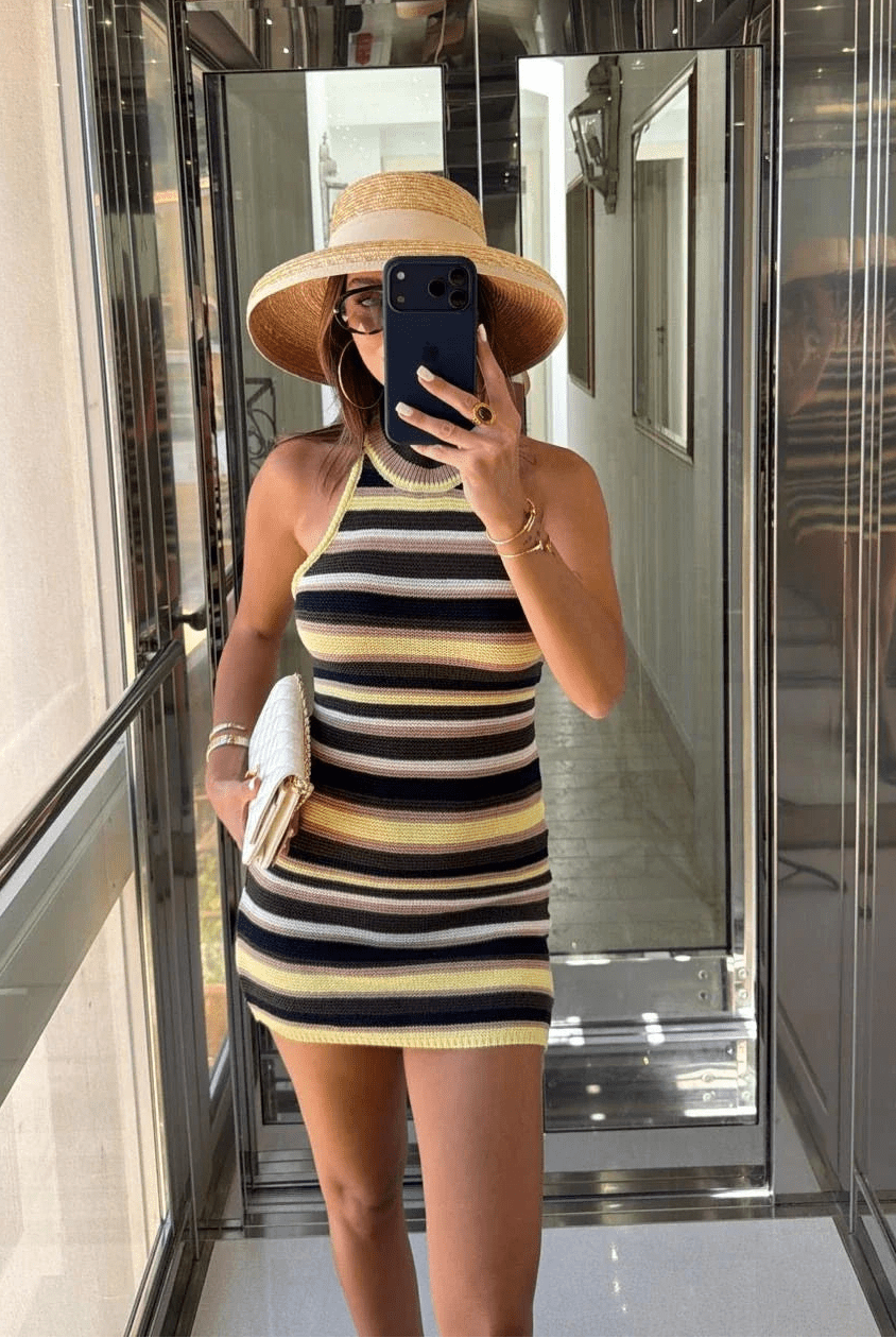 SOERA Aishva Striped Knit Mini Dress - Dress - SOERA-202243-L-OS-91075 L