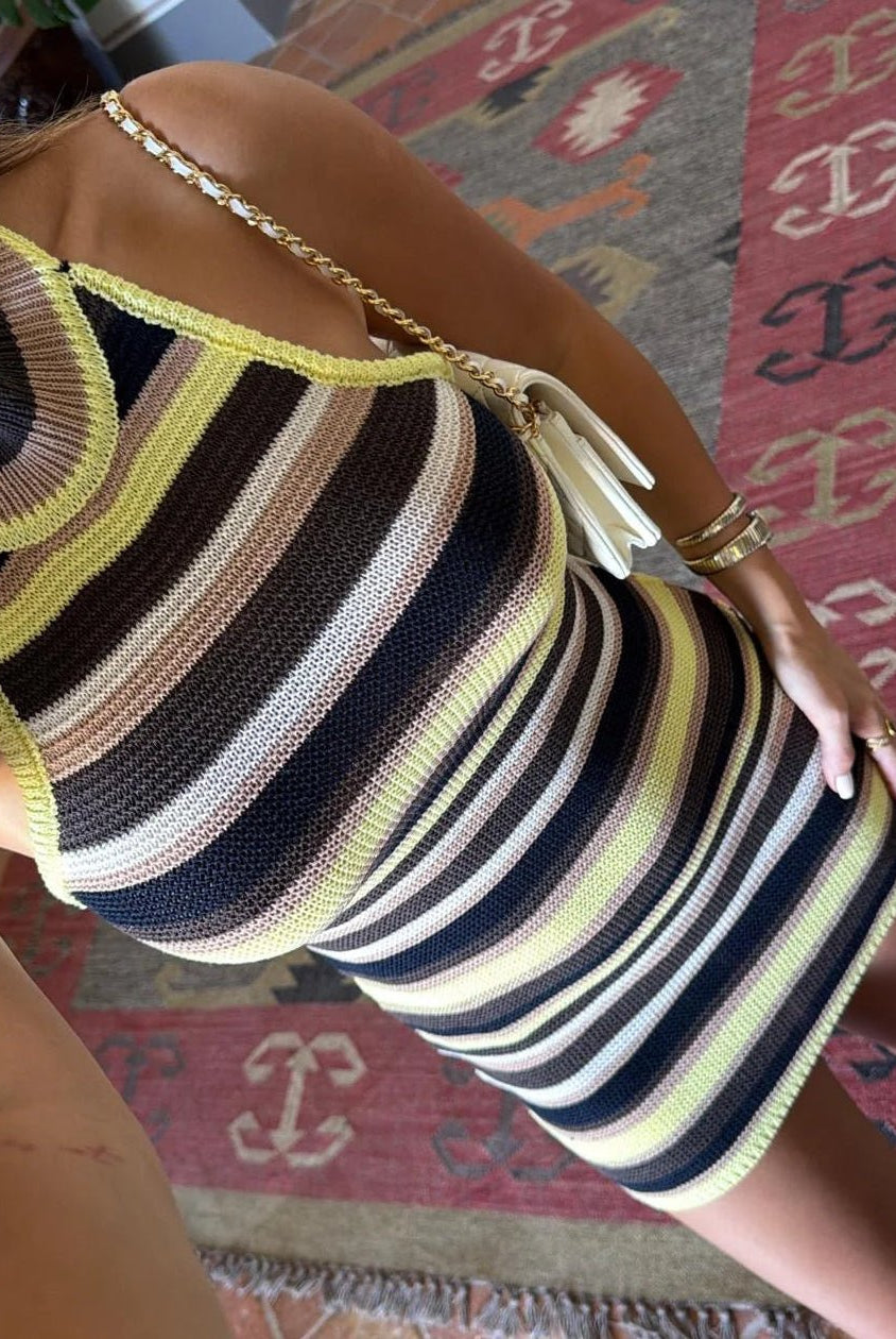 SOERA Aishva Striped Knit Mini Dress - Dress - SOERA-202243-S-OS-25539 S