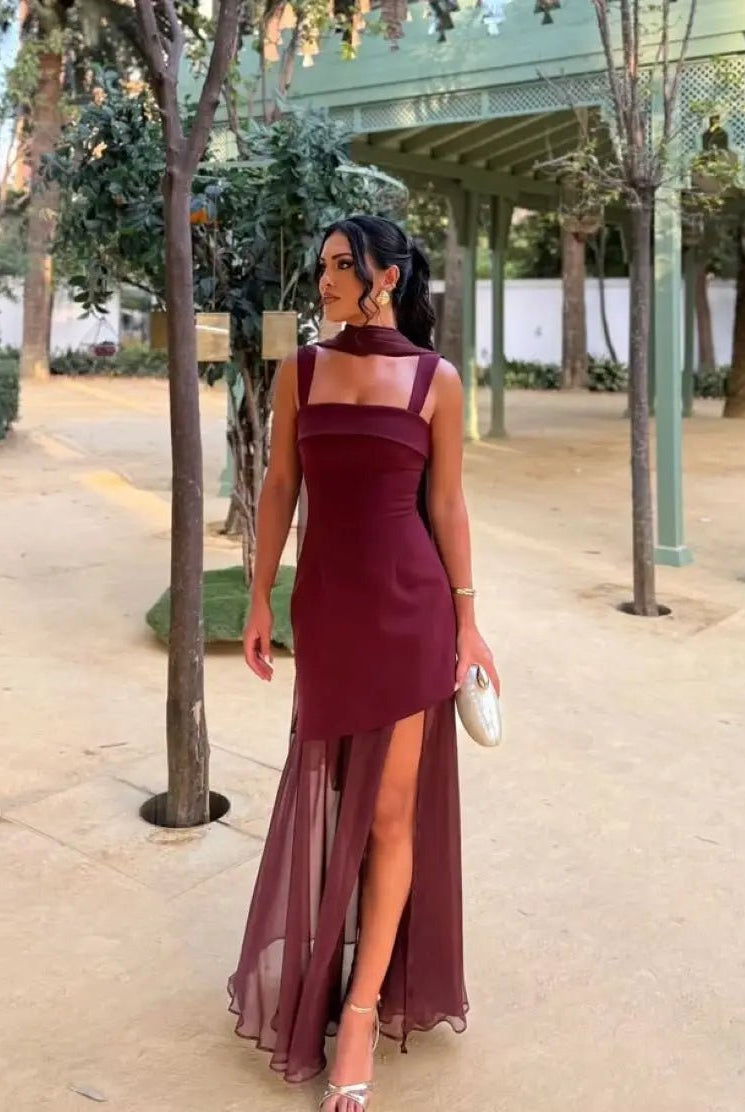 SOERA Astoria Strapless Bodice Maxi Dress - Dress - Burgundy S