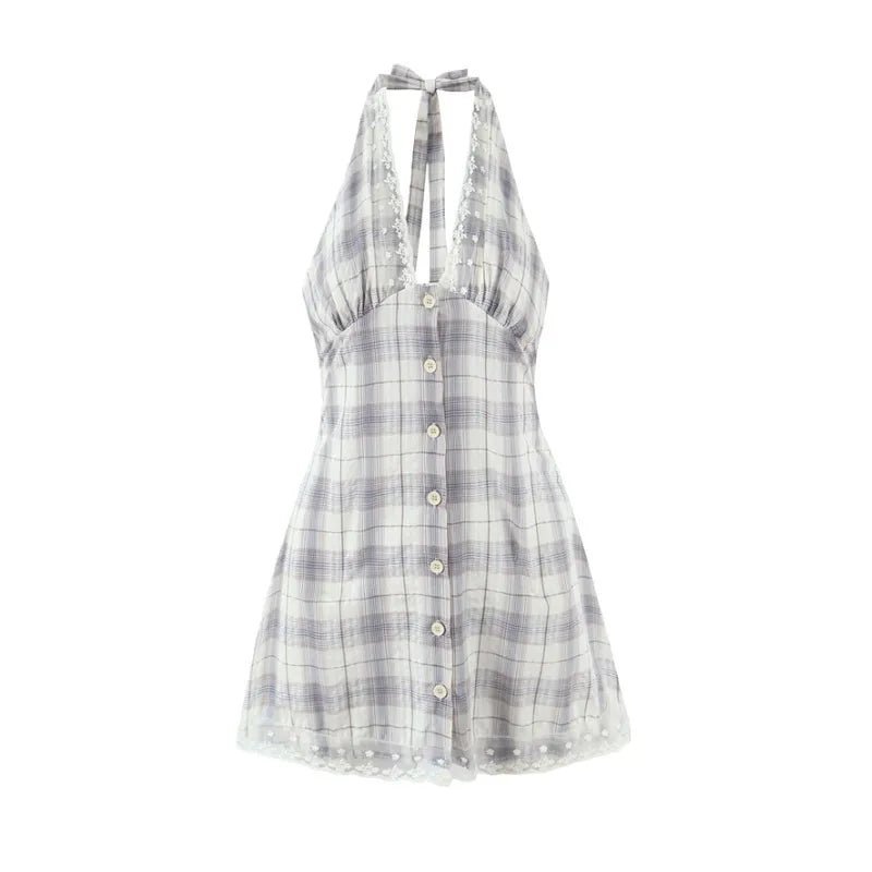 SOERA Bianca Diagonal Plaid Knit Mini Dress - Dress - XS