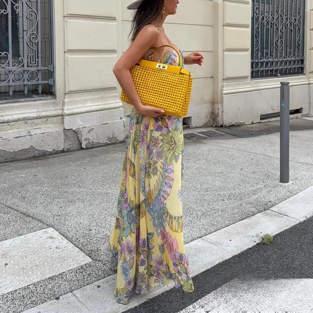 SOERA Bianca Floral Chiffon Cami Dress - Dress - Yellow XS
