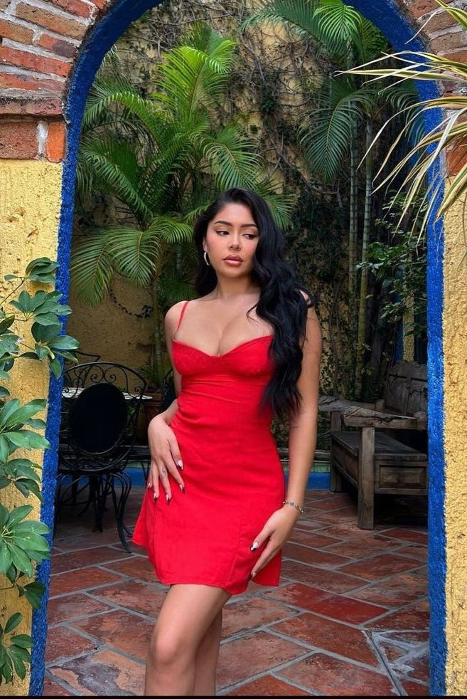 SOERA Bianca Sweetheart Neck Cami Dress - Dress - Red M