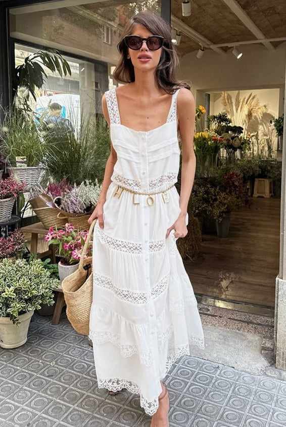 SOERA Celeste Boho Lace Patchwork Ruffle Maxi Dress - Dress - S
