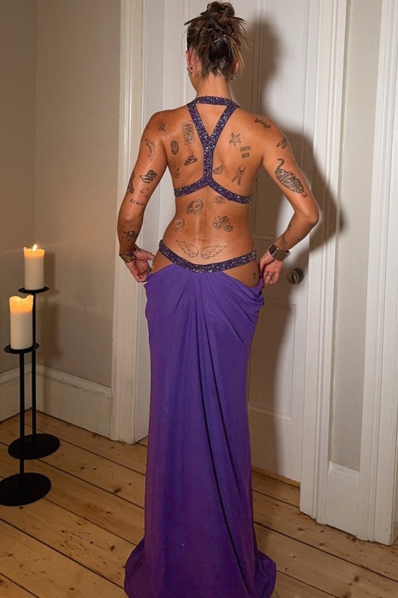 SOERA Isolde Ruched Cut Out Maxi Dress - Dress - Purple L