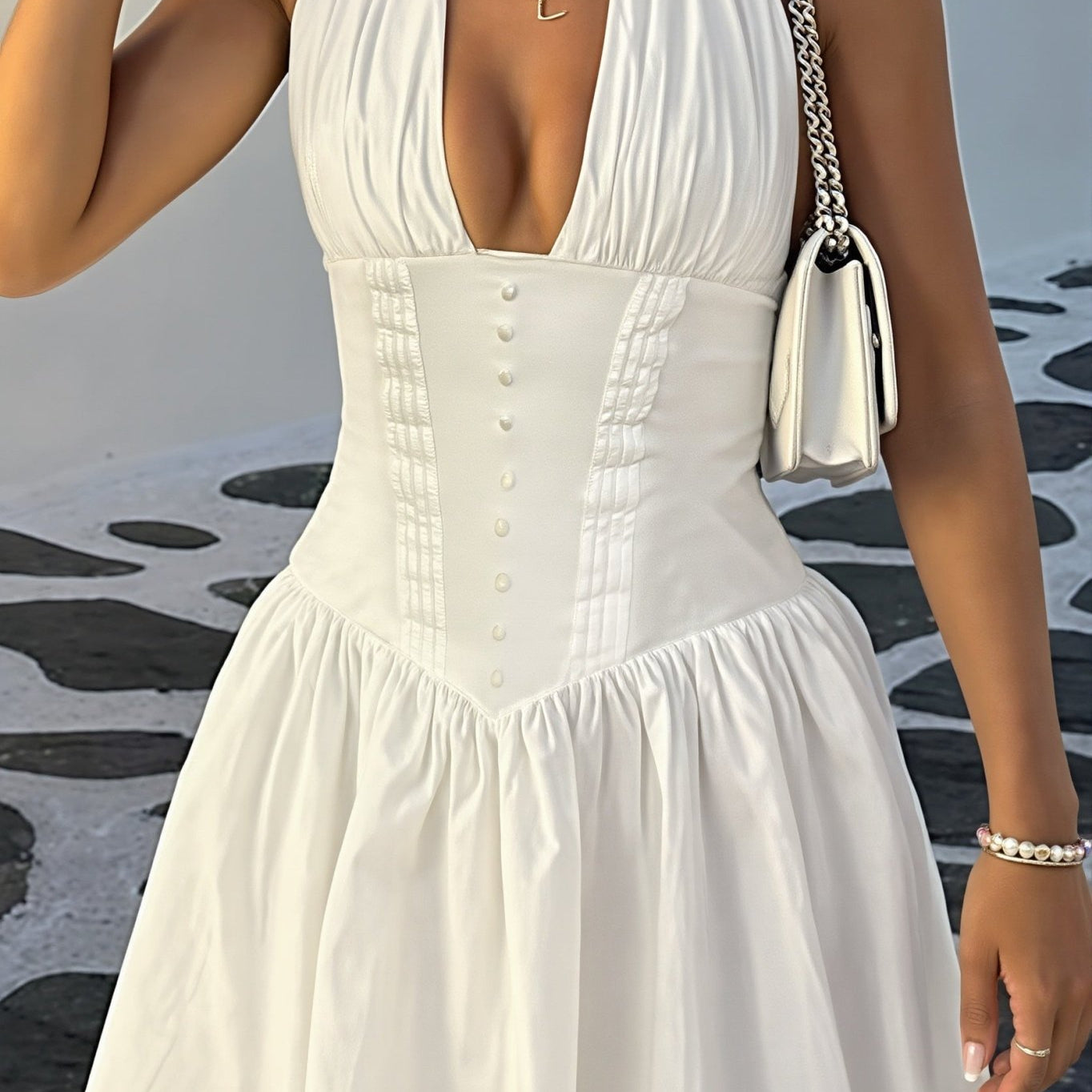 SOERA Kyra Halter Bodycon Mini Dress - Dress - SOERA-001859-WHI-S-77923 White S