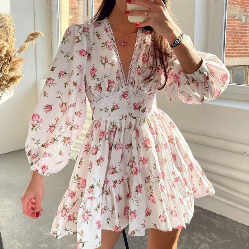 SOERA Lottie Floral Lace Mini Dress - Dress - White XS