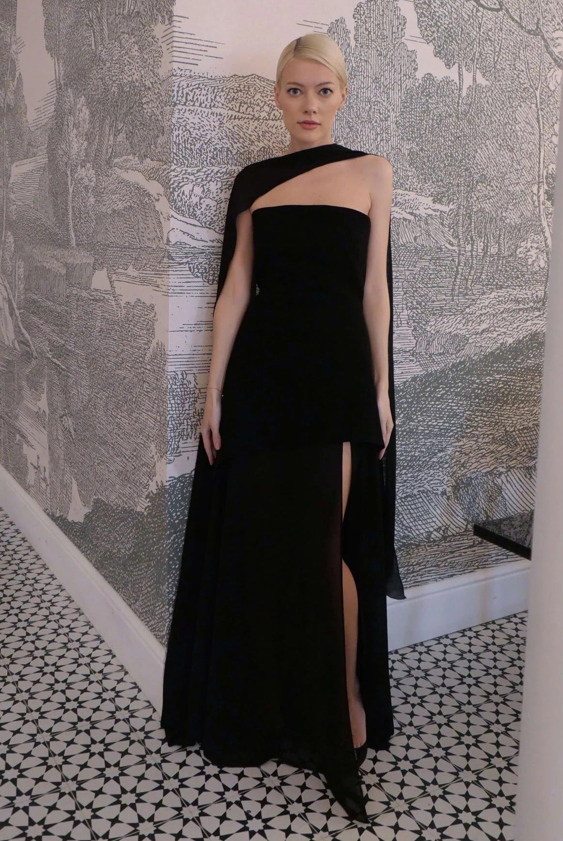 SOERA Ophelia Asymmetric Sheer Maxi Dress - Dress - SOERA-028419-S-BLACK-52291 Black S