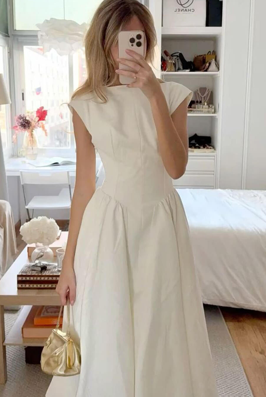 SOERA Rosalind Sleeveless Cut - Out Midi Dress - Dress - White S