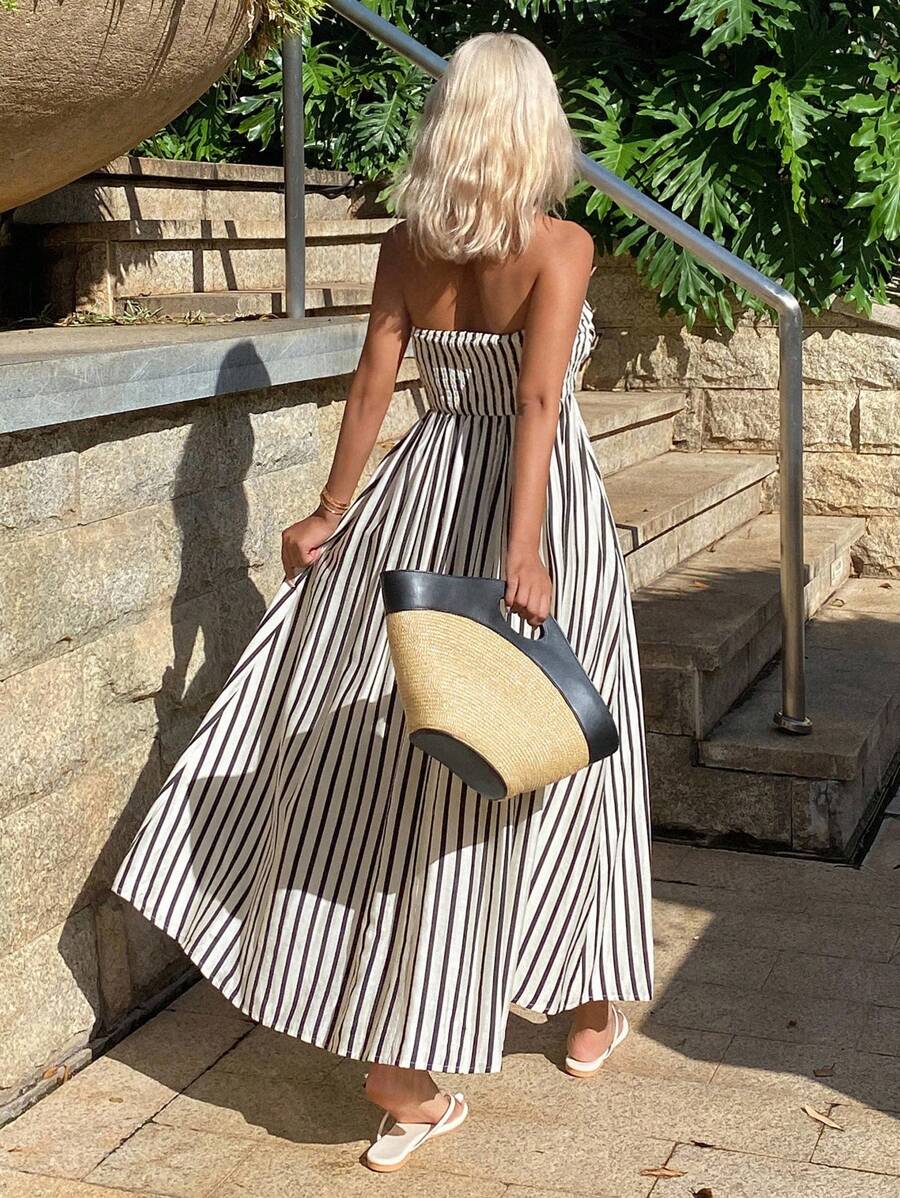 SOERA Sophia Ruched Stripe Tube Dress - Dress - SOERA-102787-MAR-XS-89123 XS