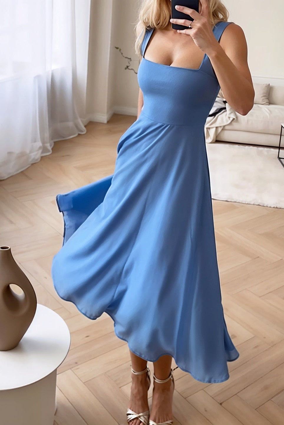 SOERA Sophia Sleeveless Midi Dress - Dress - Blue XS