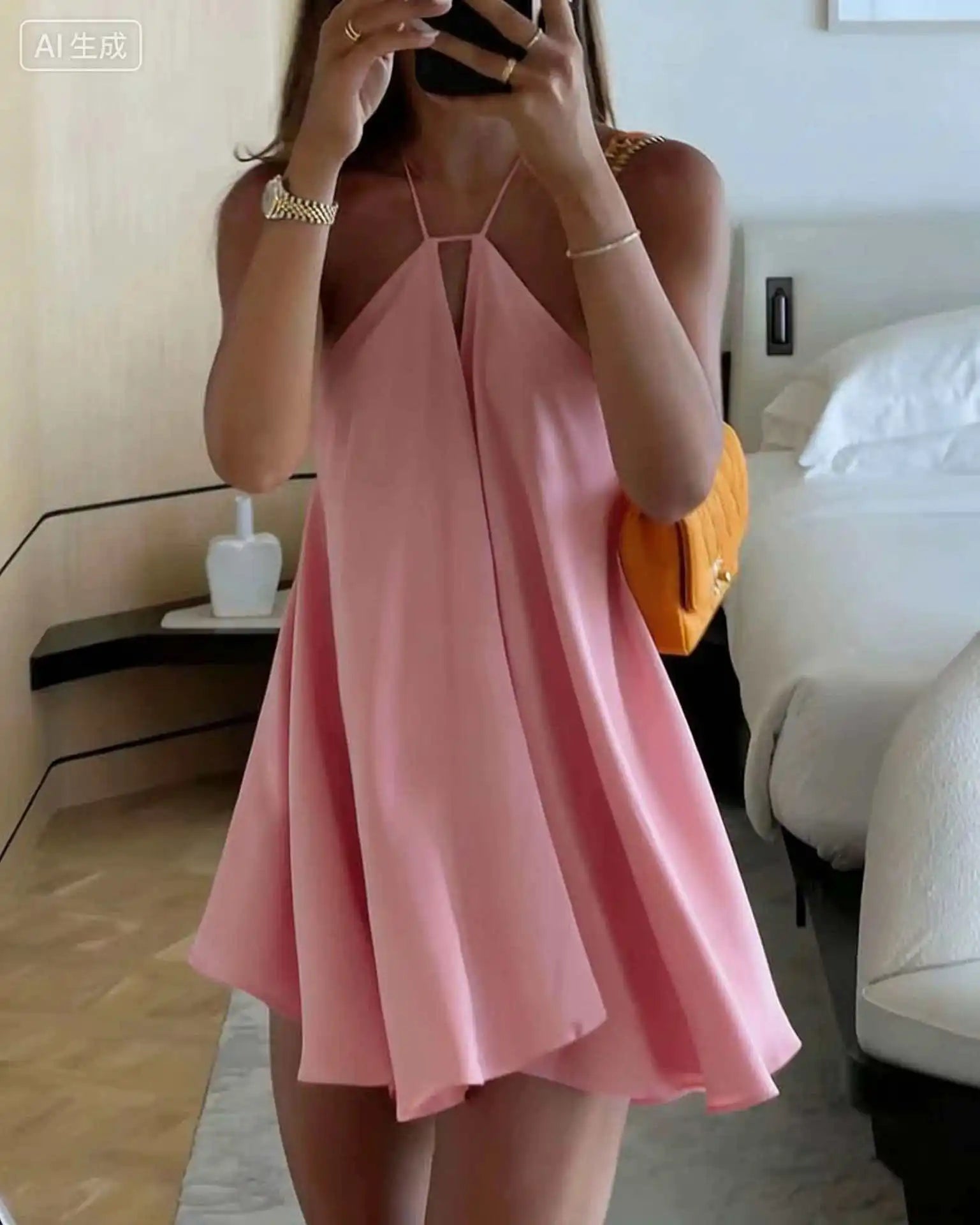 SOERA Zinnia Off - Shoulder Hollow Out Summer Dress - Dress - Pink S