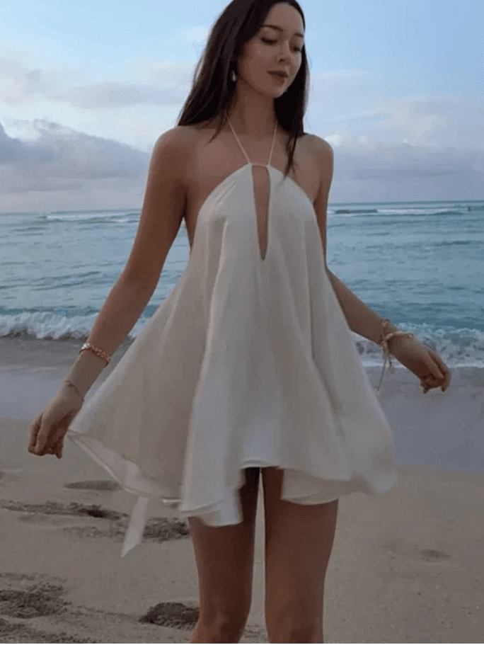 SOERA Zinnia Off - Shoulder Hollow Out Summer Dress - Dress - White L