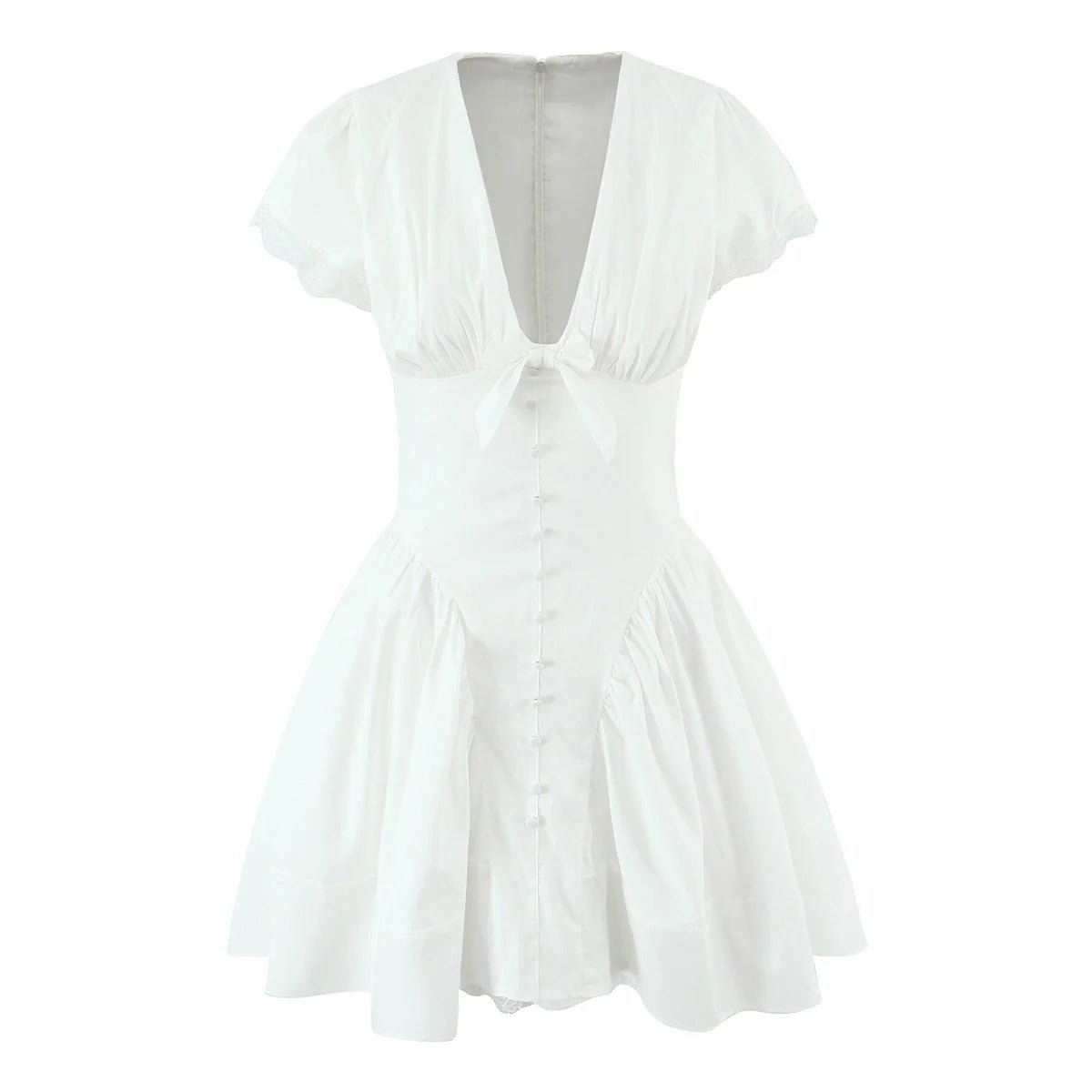 SOERA Beatrice Bow V-Neck Mini Dress - Dresses - Pink M
