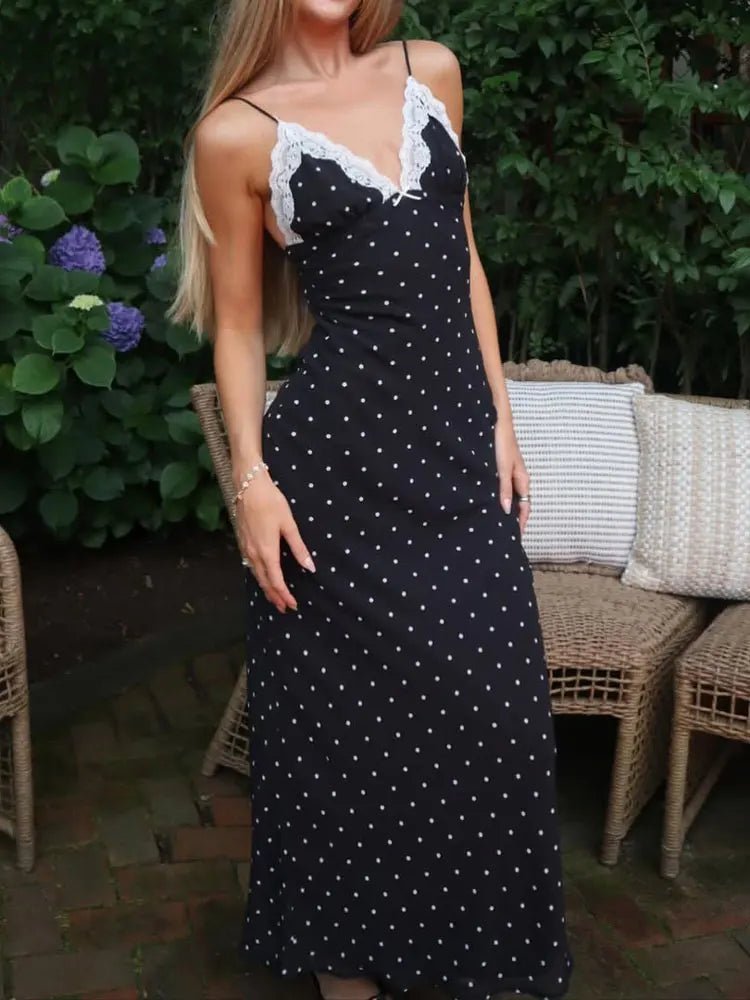 SOERA Celeste Lace Trim Polka Dot Dress - Dresses - White S