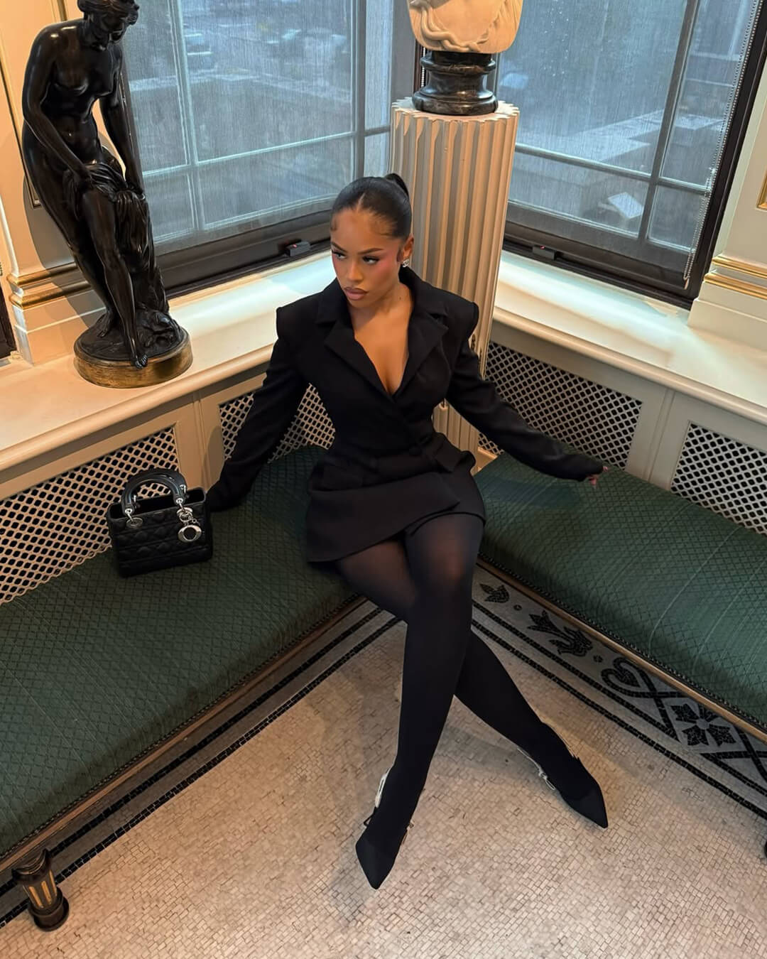 SOERA Estella Deep V - Neck Blazer Dress - Dresses - 3256810062760707-;YN1765284569507832374 Black S