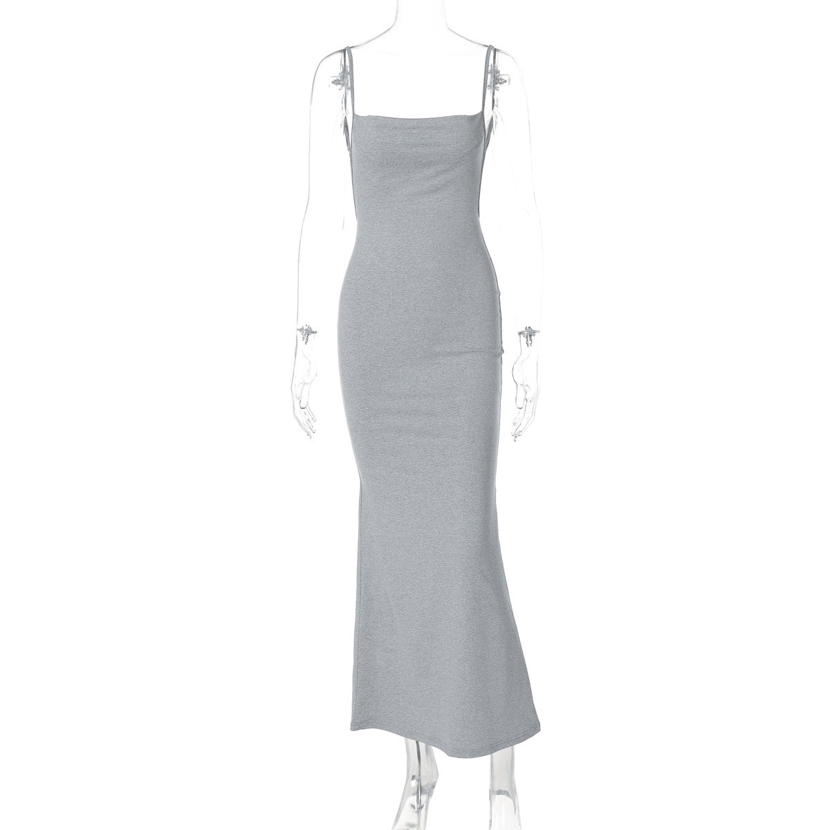 SOERA Janet V Neck Strap Maxi Dress - Dresses - Gray XS