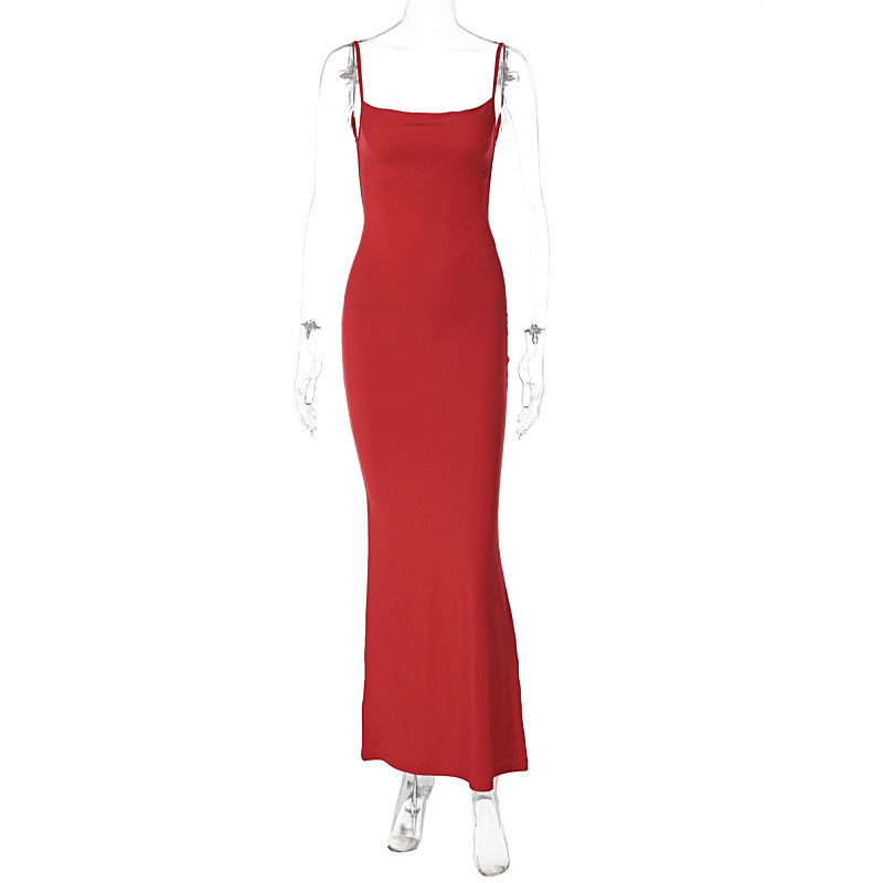 SOERA Janet V Neck Strap Maxi Dress - Dresses - Gray XS