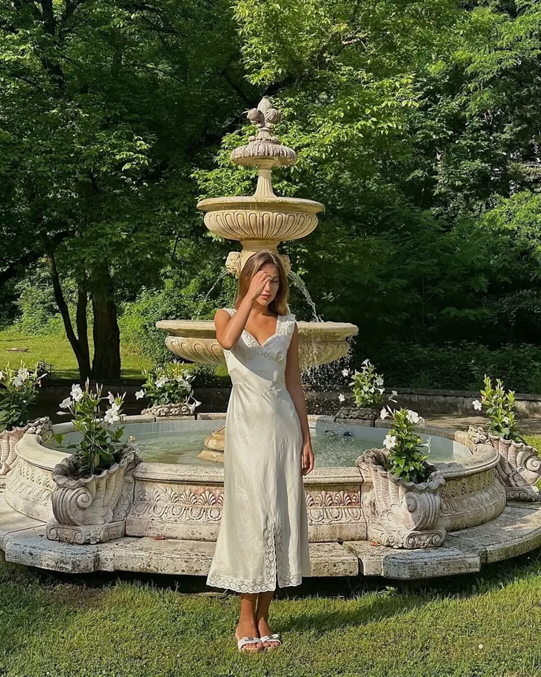 SOERA Joanna Satin Lace Long Dress - Dresses - 1005009954790316-;dy1775118759075101030 White M