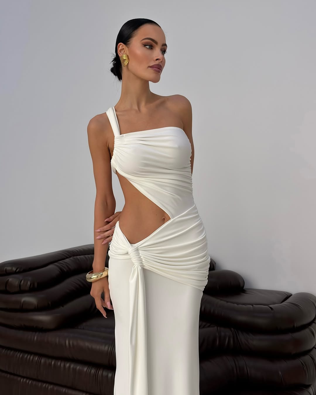 SOERA Miranel One - Shoulder Cut - Out Maxi Dress - Dresses - White XS