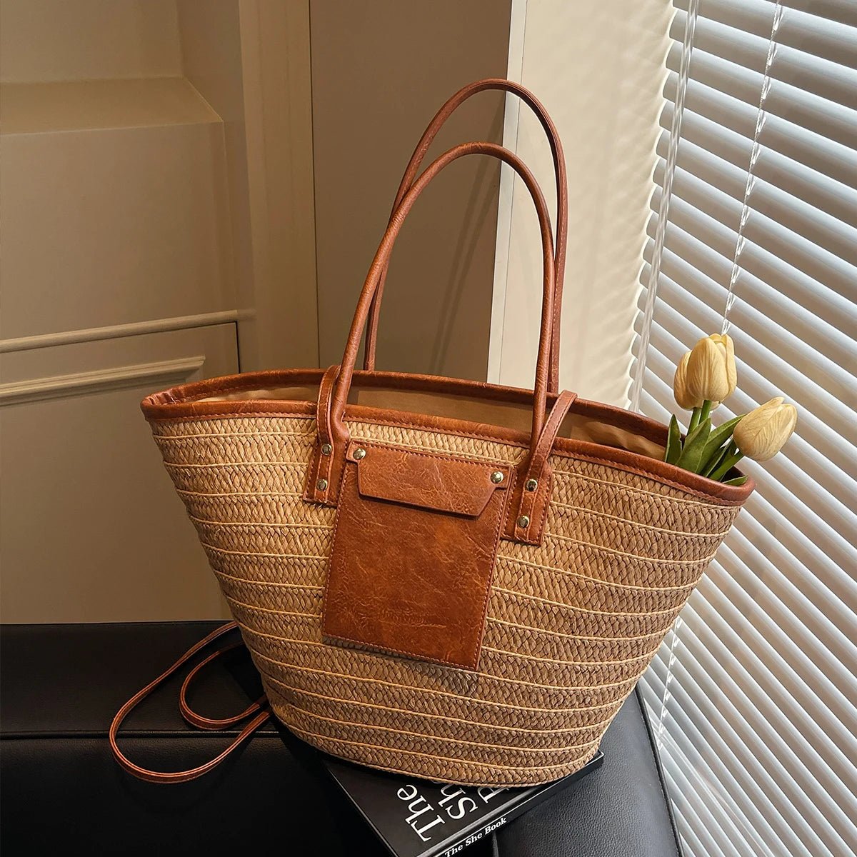 SOERA Beatrice Forest Woven Single - Shoulder Tote - Handbags - Brown