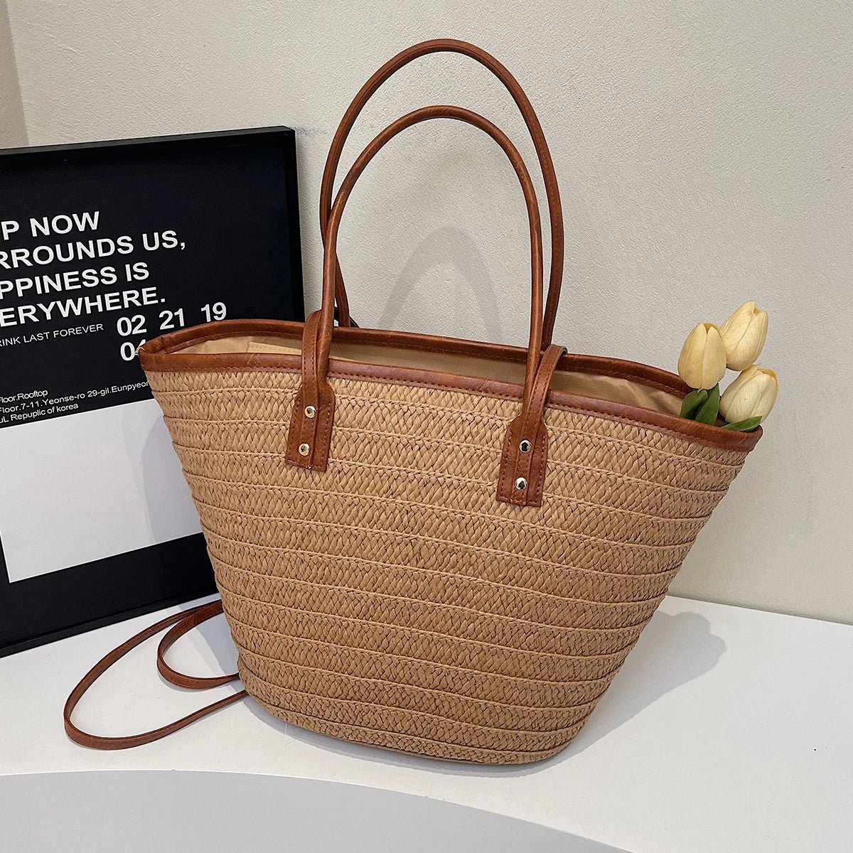 SOERA Beatrice Forest Woven Single - Shoulder Tote - Handbags - Brown