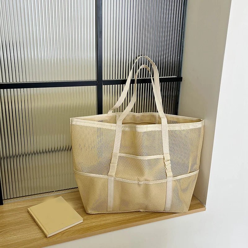 SOERA Beatrice Large Capacity Canvas Beach Tote - Handbags - Armygreen