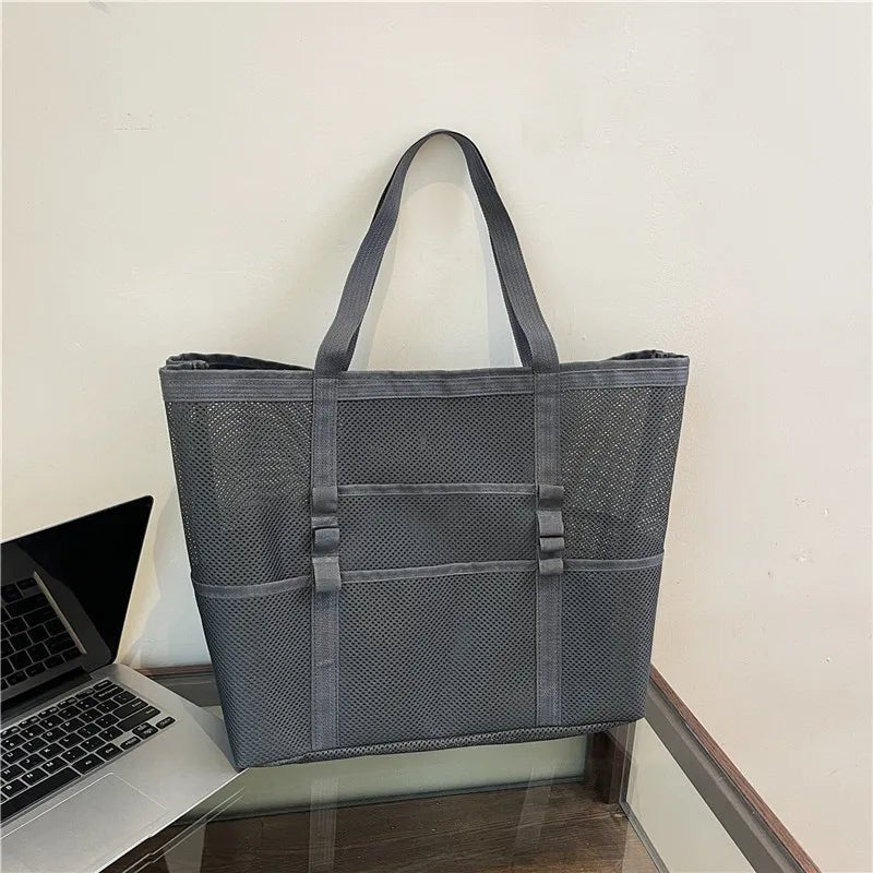 SOERA Beatrice Large Capacity Canvas Beach Tote - Handbags - Grey