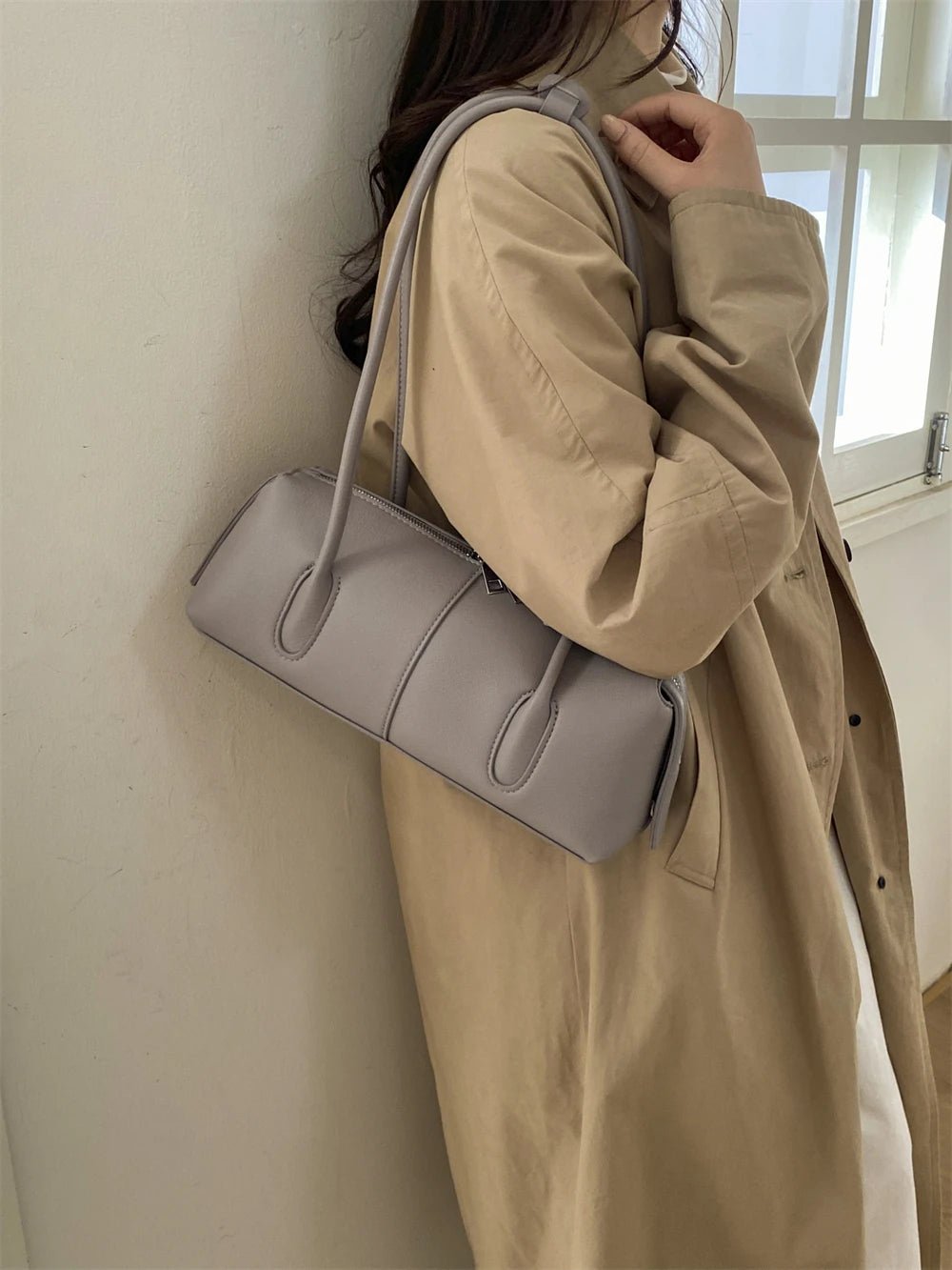 SOERA Beatrice Retro Underarm Shoulder Bag - Handbags - Grey