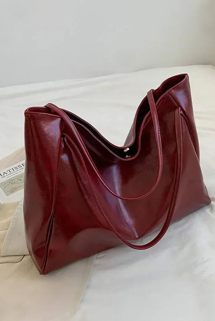 SOERA Diane Shopper Bag - Handbags - Soera-Diane-Faux-Leather-Bag-Burgundy-Blue Blue Regular