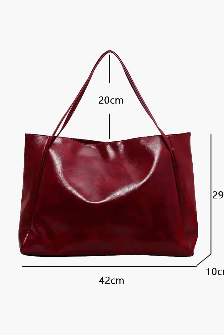 SOERA Diane Shopper Bag - Handbags - Soera-Diane-Faux-Leather-Bag-Burgundy-Blue Blue Regular