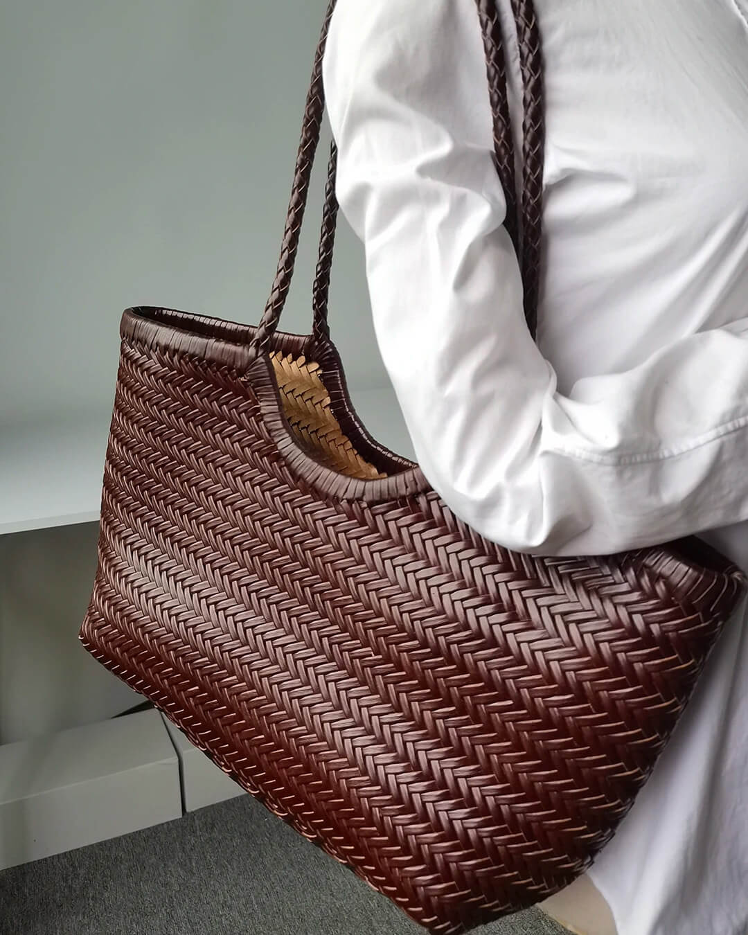 SOERA Rica Woven Faux Leather Bag - Handbags - Soera-Rica-Woven-Faux-Leather-Bag-Handbag/Dark-Brown Dark Brown Regular