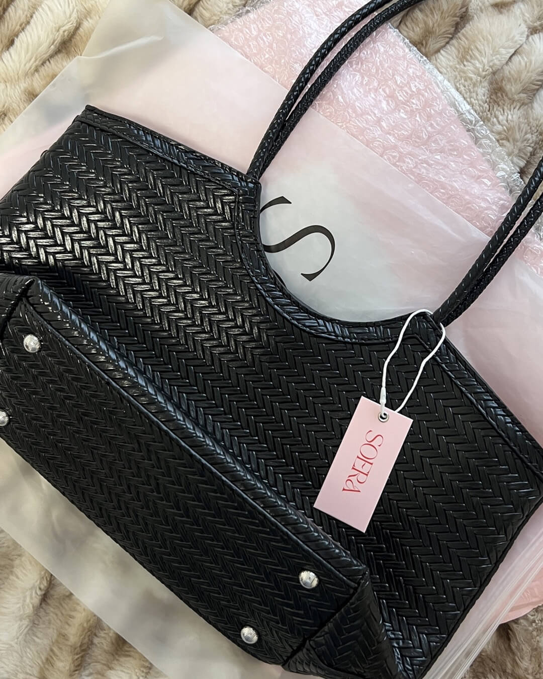 SOERA Rica Woven Faux Leather Bag - Handbags - Soera-Rica-Woven-Faux-Leather-Bag-Handbag/Dark-Brown Dark Brown Regular