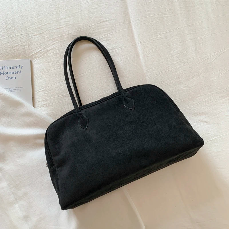 SOERA Sandra Suede Tote Bag - Handbags - Black One Size